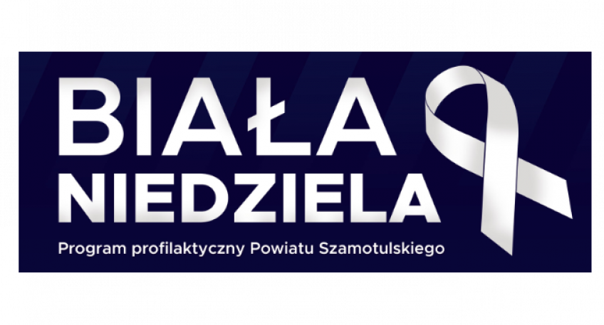 Biały tekst na granatowym tle. Tekst: 