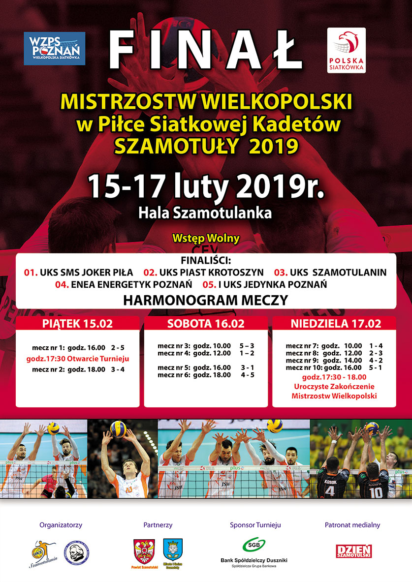 Plakat promujący wydarzenie - Mistrzostwa Wielkopolski w Piłce Siatkowej Kadetów