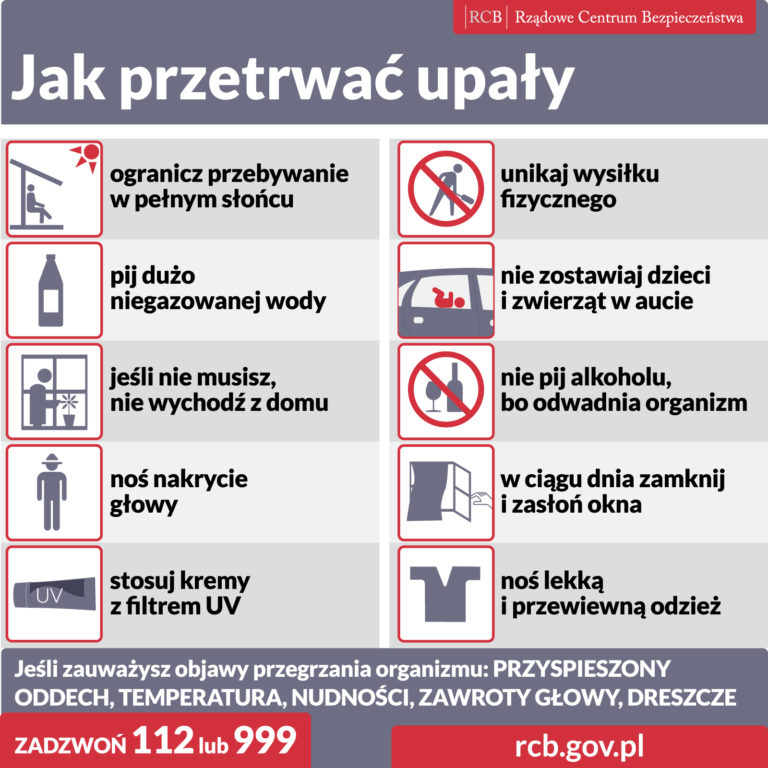 Inforgrafika "Jak przetrwać upały"