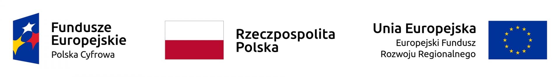 Logotypy: Program Operacyjny Polska Cyfrowa, Rzeczpospolita Polska, Unia Europejska - Europejski Fundusz Rozwoju Regionalnego