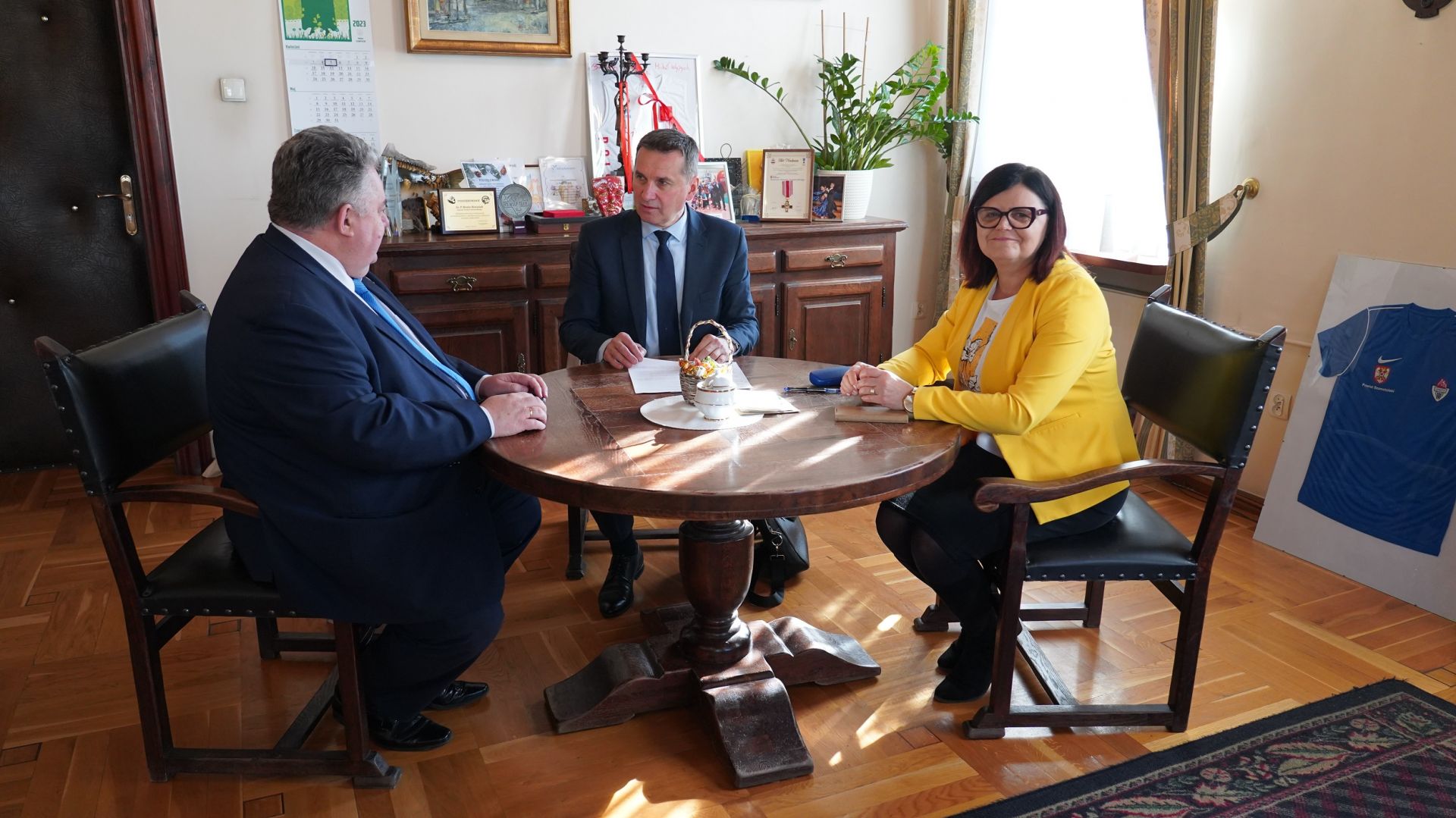 Starosta Szamotulski, Burmistrz Gminy Pniewy i Dyrektor SP ZOZ Szamotuły w Starostwie Powiatowym 