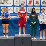 Zawodniczki na podium - na II miejscu Antonina Mikołajczak, na III miejscu Antonina Wojczyńska
