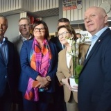 Wiceprzewodnicząca Parlamentu Europejskiego Ewa Kopacz wraz ze Starostą Szamotulskim Beatą Hanyżak oraz Zarządem Powiatu, oraz Dyrektorem Szpitala Powiatowego w Szamotułach