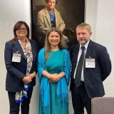Przewodnicząca Parlamentarnego Zespołu ds. Cukrzycy Poseł Ewa Kołodziej, Starosta Szamotulski Beata Hanyżak oraz dr n.med Piotr Liszkowski. 