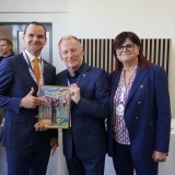 Starosta Szamotulski Beata Hanyżak, Burmistrz M i G Szmaotuły Piotr Michalak oraz twórca programu 