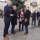 Marszałek Województwa Wielkopolskiego Marek Woźniak, Poseł na Sejm RP Jakub Rutnicki, Starosta Szamotulski Beata Hanyżak i Burmistrz Miasta i Gminy w Szamotułach Włodzimierz Kaczmarek