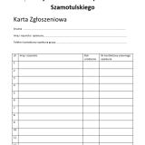 karta zgłoszeniowa