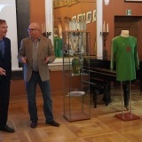Dyrektor Muzeum Zamku Górków Michał Kruszona oraz Maciej Markiewicz
