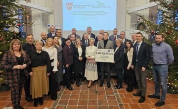Zarząd Stowarzyszenia Puszcza Notecka wraz z gośćmi 