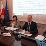 Starosta Szamotulski Beata Hanyżak, Wicestarosta Szamotulski Rafał Zimny, Przewodniczący Rady Powiatu Szamotulskiego Radosław Łanoszka oraz Wiceprzewodniczący Rady Powiatu Szamotulskiego Piotr Michalak
