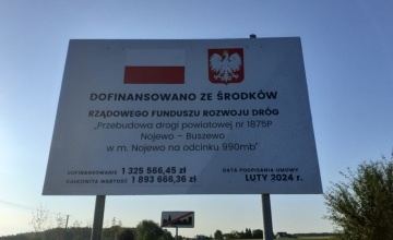 Tablica informacyjna w miejscu realizacji inwestycji