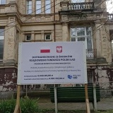 Tablica informacyjna w miejscu realizacji inwestycji